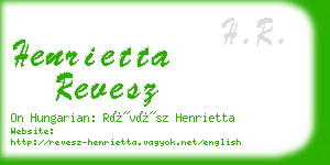 henrietta revesz business card